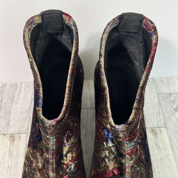 Toni Pons Finley Crushed Velvet Paisley Ankle Boots Shoes Women's 6.5 Booties - Picture 16 of 17